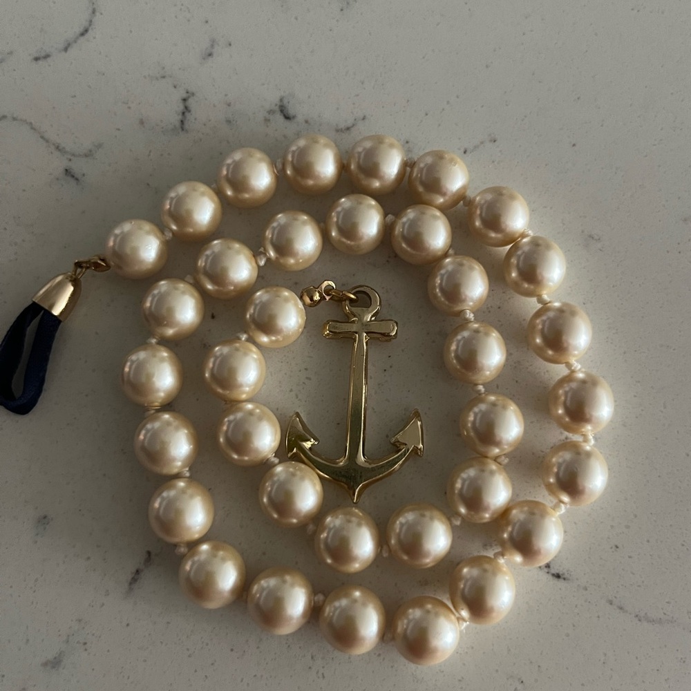Kiel James Patrick Valerie Pearl Anchor Necklace